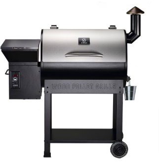 Z GRILLS 697 sq. in. Pellet Grill and Smoker in Stainless Steel with Grill Cover - $270
