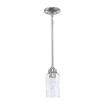 allen + roth Latchbury Brushed Nickel Glass Cylinder Mini Hanging Pendant Light - $60