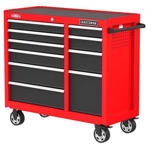 Craftsman S2000 41 in. 10 drawer Steel Rolling Tool Cabinet 37.5 in. H X 18 in. D (missing key)- $290