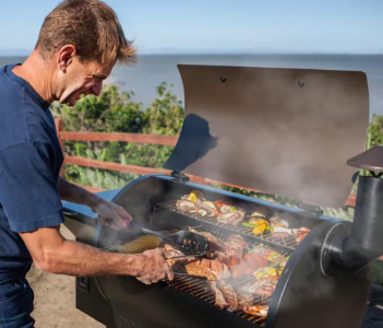 Z GRILLS 694 sq. in. Pellet Grill and Smoker in Bronze - $285