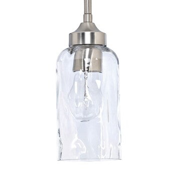 allen + roth Latchbury Brushed Nickel Glass Cylinder Mini Hanging Pendant Light - $60