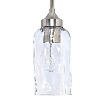 allen + roth Latchbury Brushed Nickel Glass Cylinder Mini Hanging Pendant Light - $55