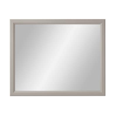 Diamond NOW Calhoun 42-in x 34-in Cloud Gray Framed Bathroom Vanity Mirror - $90