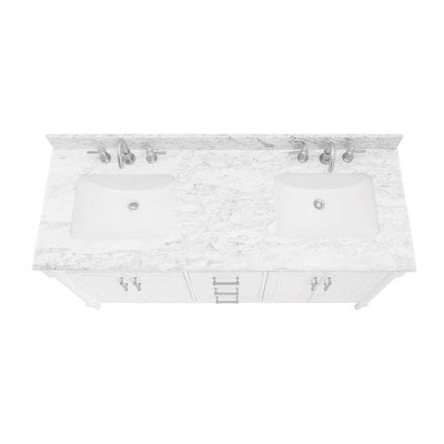 allen + roth Perrella 61-in White Undermount Double Sink Bathroom Vanity with Top - $960