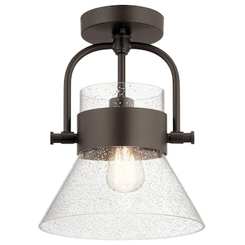 Kichler Aldean 1-Light 10-in Olde Bronze Semi-Flush mount light - $55