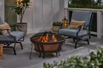 Hampton Bay 34 in. Whitlock Cast Iron Fire Pit - $170