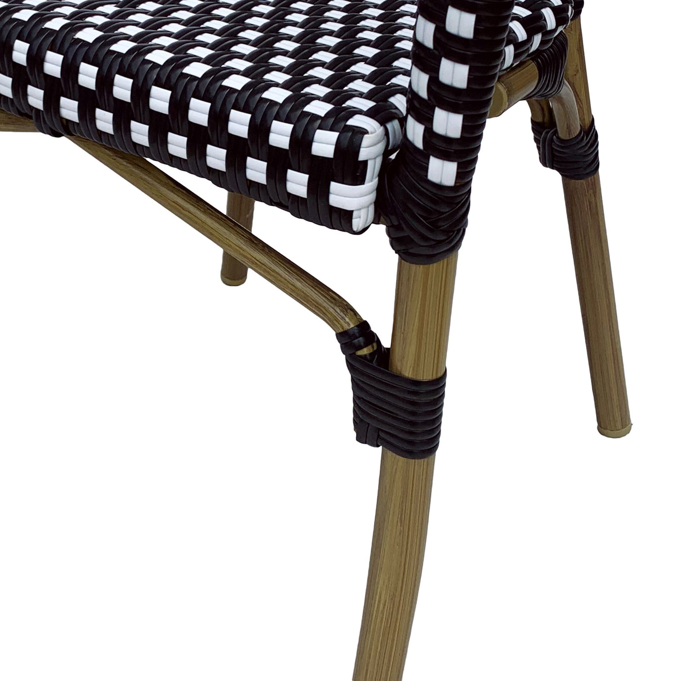 Noble House Baton Aluminum and Wicker Outdoor French Bistro Chairs, Set of 2 - $80