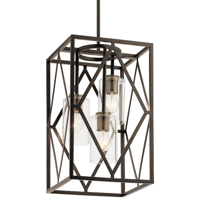 Kichler Solander 3-Light Olde Bronze Geometric Medium Hanging Pendant Light - $120