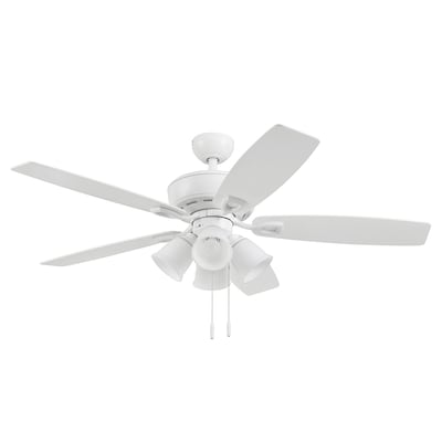 Harbor Breeze Notus 52-in White Indoor Downrod or Flush Mount Ceiling Fan (5-Blade) - $65