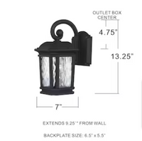 Quoizel Corrigan 1-Light 13.25-in Matte Black Outdoor Wall Light - $40
