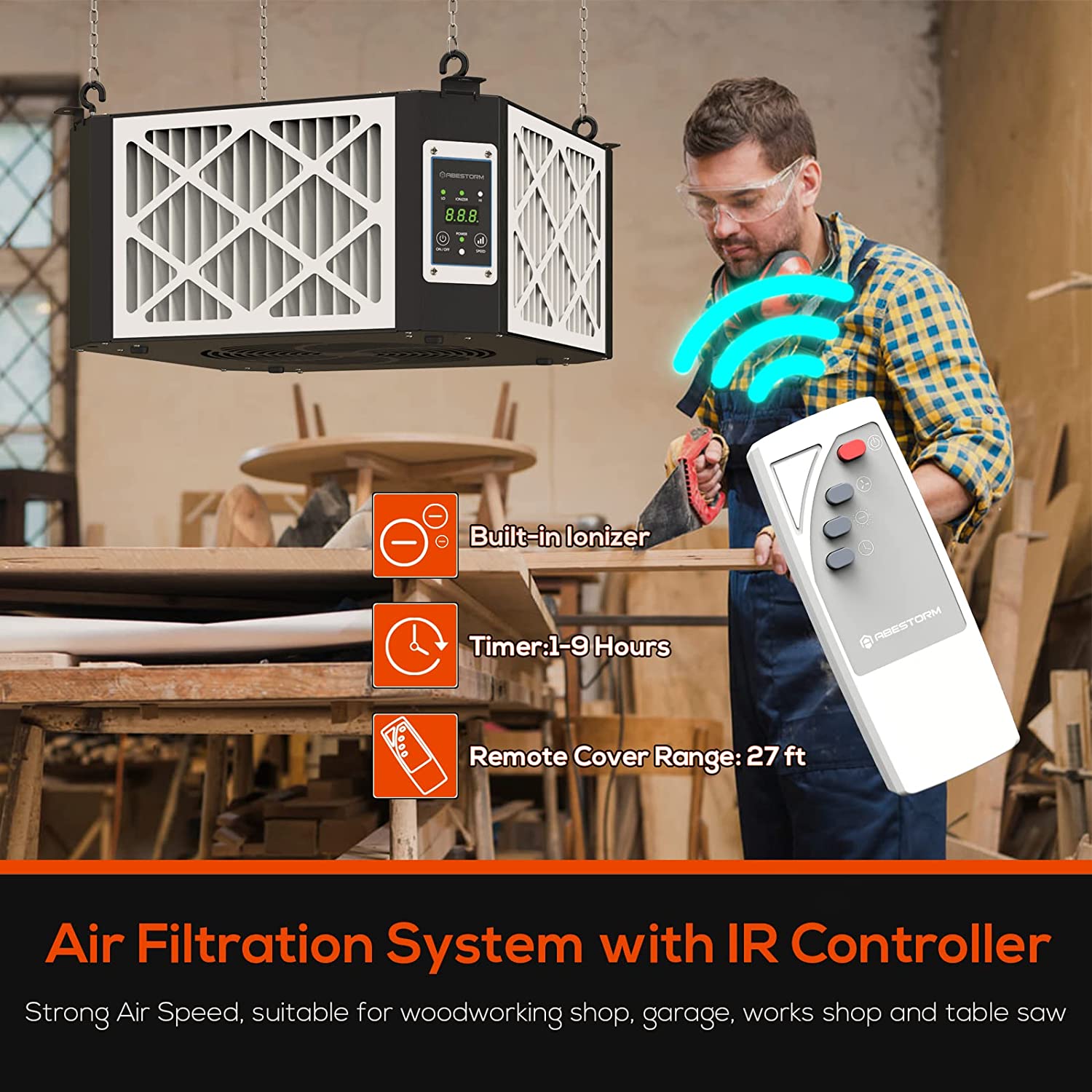 Abestorm 360 Degree Intake Air Filtration System Woodworking | DecDust 1350IG - $175