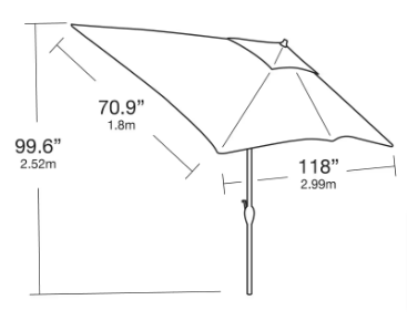 Hampton Bay 10 ft. x 6 ft. Aluminum Market Patio Umbrella in Steel Blue - $115