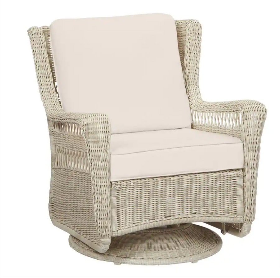 Park Meadows Wicker Outdoor Swivel Rocking Lounge Chair with Cushions - $270