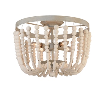 allen + roth Cait 4-Light 17-in Off White Flush Mount Light - $85