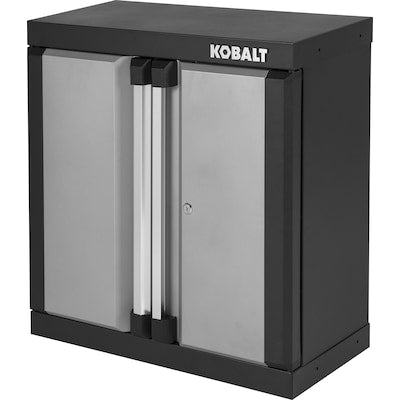 Kobalt Steel Wall-mounted Garage Cabinet in Silver (28-in W x 28-in H x 12.5-in D) - $110