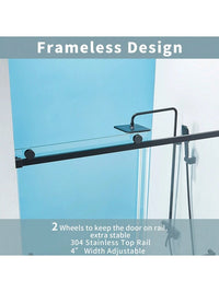 YTTSOYTS 56-60" W X 76''304SS Stock In US Sliding Semi-Frameless Shower Door - $360