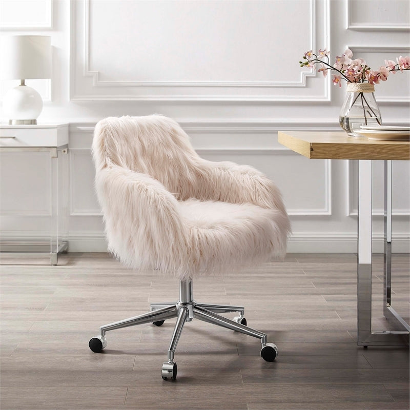 Linon Fiona Chrome Base Office Chair, Metal - $70