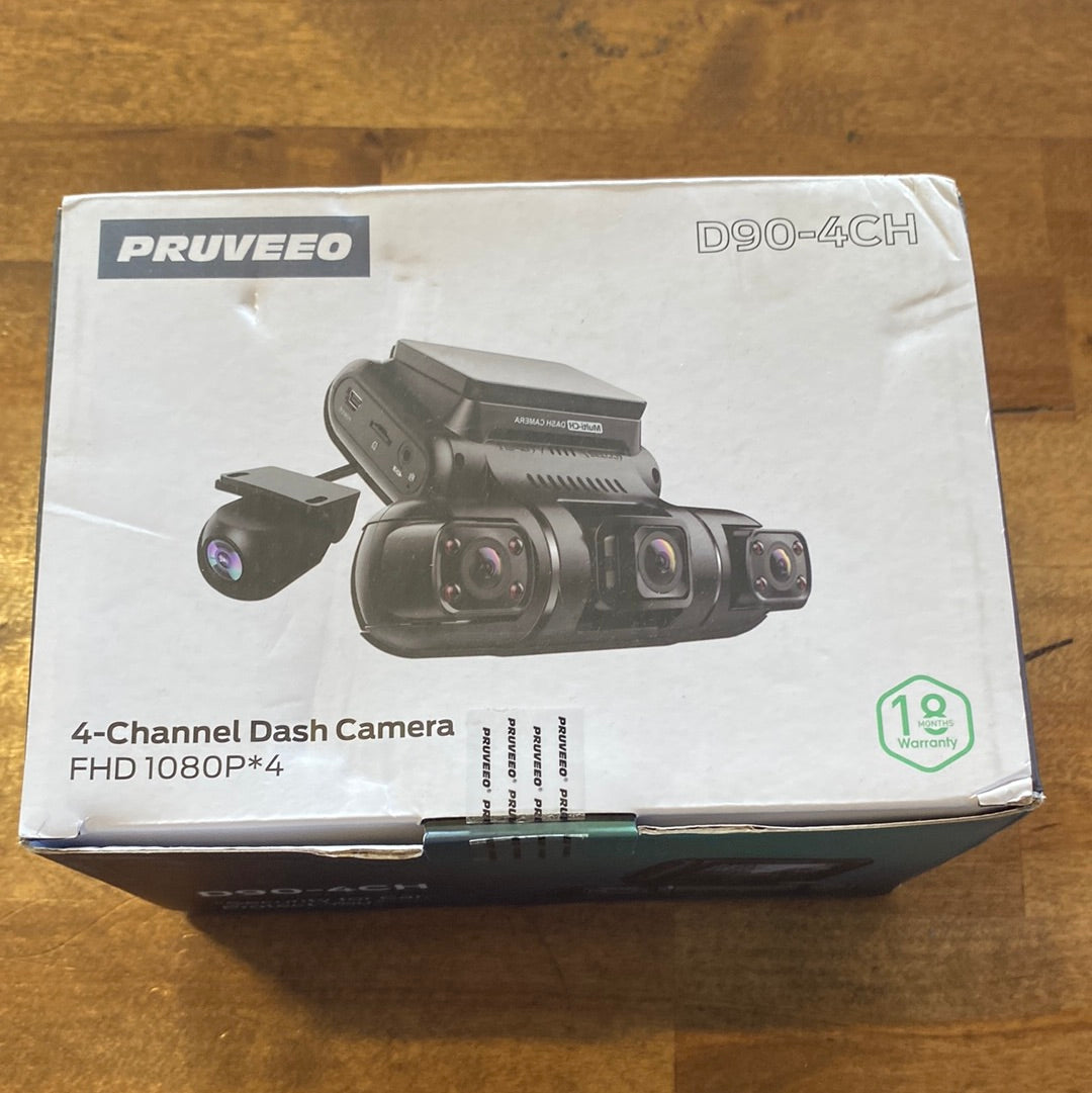 PRUVEEO Dash Cam 4 Channel Front and Rear - $140