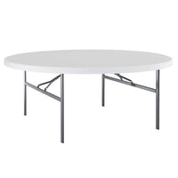 Lifetime 22673 72" Round White Granite Plastic Folding Table - $145