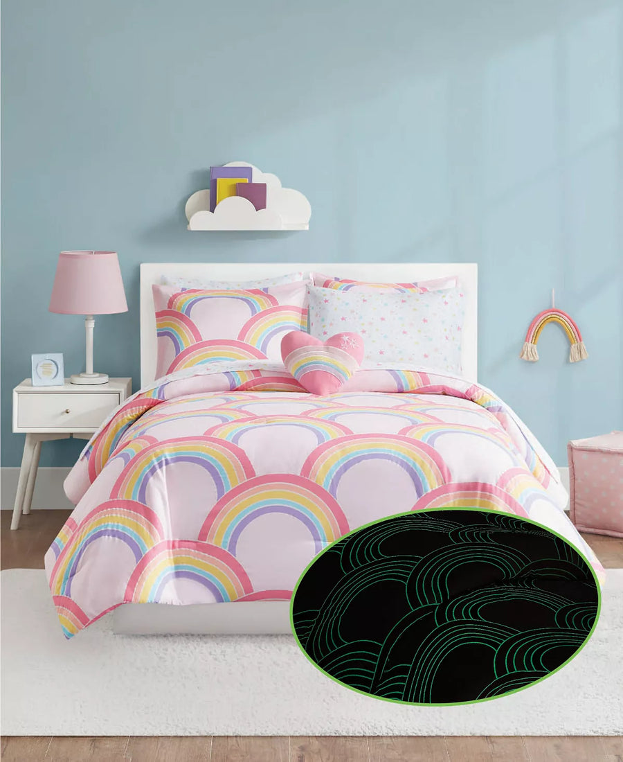 Marta Rainbow Glow in the Dark Comforter Sets, Created For Macy's - $55