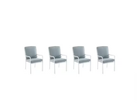 Style Selections Seacrest Set of 4 White Steel Frame Stationary Dining Chair - $110