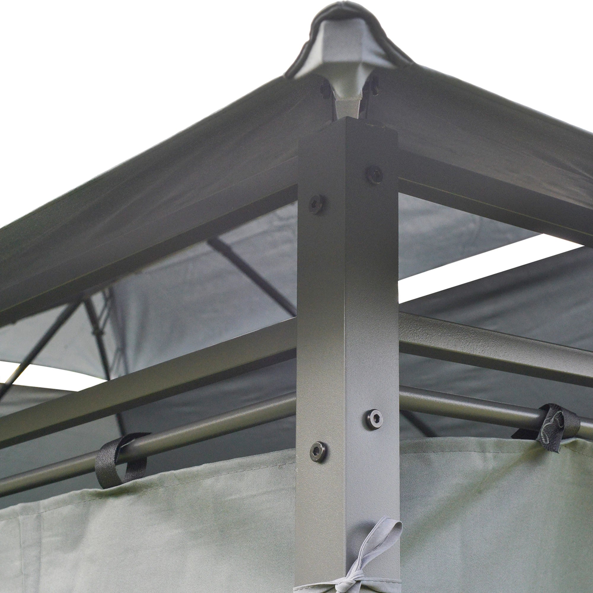Outsunny 10' x 13' Outdoor Soft Top Gazebo Pergola with Curtains, Sage Grey - $255