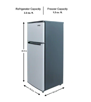 Magic Chef 4.5 cu. ft. 2 Door Mini Fridge in Stainless with Freezer (Slightly Dented) - $165
