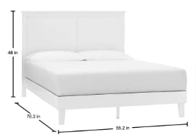 StyleWell Granbury White Wood Full Platform Bed (55.16 in. W x 48 in. H) - $240