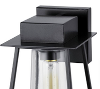 Raineville 1-Light 12 in. Matte Black Outdoor Wall Lantern with Clear Glass - $55