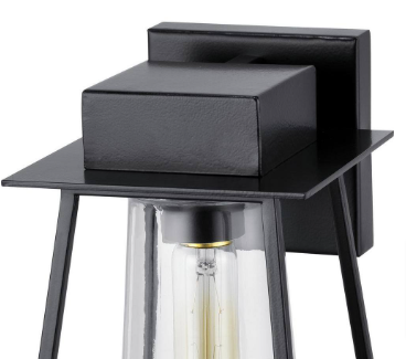 Raineville 1-Light 12 in. Matte Black Outdoor Wall Lantern with Clear Glass - $55