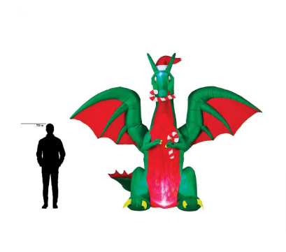 Home Accents Holiday 9 ft. Christmas Dragon Holiday Inflatable - $120