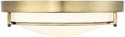 PL0082NB Transitional 2 Light 13 inch Natural Brass Flush Mount Ceiling Light - $55