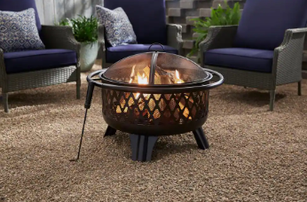 Hampton Bay Piedmont 30 in. Steel Fire Pit in Black - $90