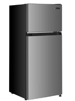 Magic Chef 18.5 in. 4.5 cu.ft. 2-Door Mini Refrigerator in Platinum Steel with Freezer - $170