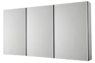 Frameless Recessed or Surface-Mount Tri-View Bathroom Medicine Cabinet - $155