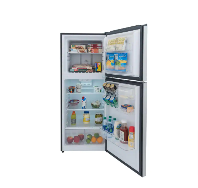 Magic Chef 10.1 cu. ft. Top Freezer Refrigerator in Platinum Steel (Dented) - $280