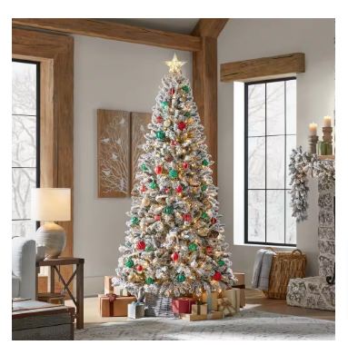 Home Accents Holiday 7.5 ft. Alta Flocked Christmas Tree - $120
