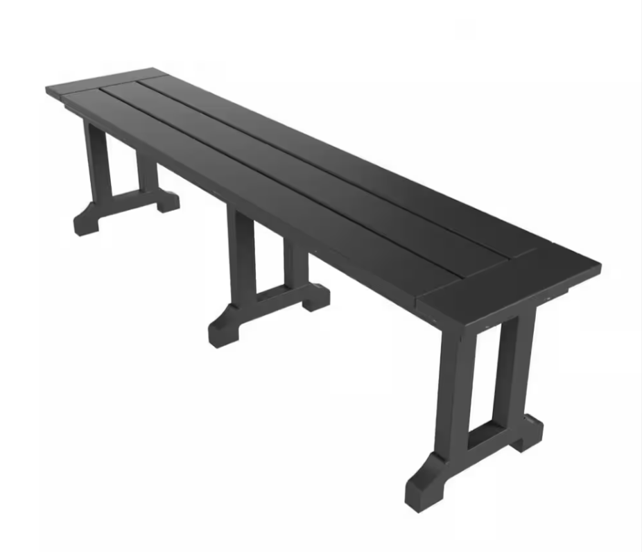 Hayes Gray 65 in. HDPE Plastic Trestle Outdoor Dining Bench - $125
