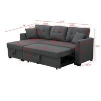 Hybition Modern linen Sofa Convertible L-Shaped Sofa Pull Out Sleeper Sofa Bed - $285