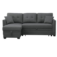 Hybition Modern linen Sofa Convertible L-Shaped Sofa Pull Out Sleeper Sofa Bed - $285