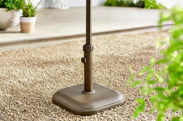 StyleWell 26 lbs. Concrete and Resin Patio Umbrella Base in Brown - $25