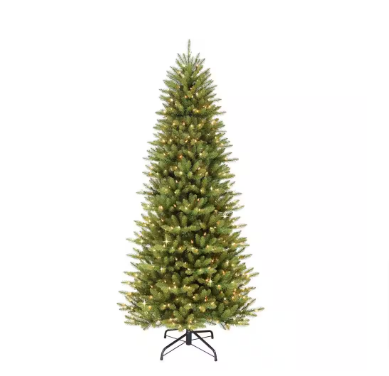 Puleo International 6.5 ft. Pre-Lit Incandescent Slim Fraser Fir Artificial Christmas Tree - $90