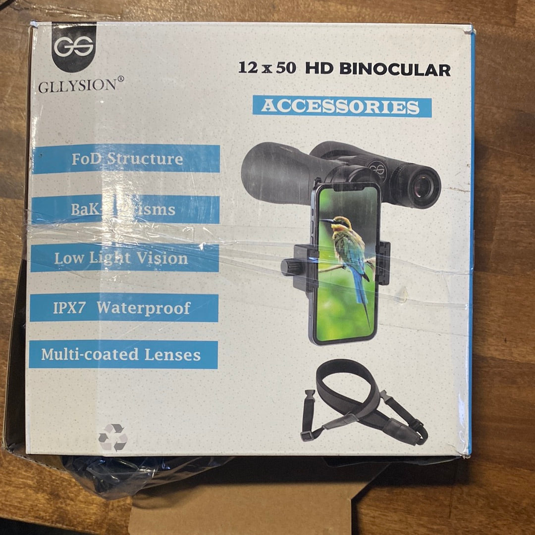 GLLYSION 12X50 Professional HD Binoculars for Adults - $90