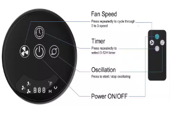 Hampton Bay 40 in. 3 Speed Remote Control Oscillating Tower Fan in Black - $30