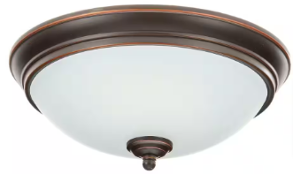 Hampton Bay Clifton 11 in. Oil Rubbed Bronze Selectable LED Flush Mount - $20
