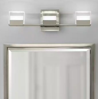 VICINO 3-Light Brushed Nickel Integrated LED Bathroom Vanity Light Bar - $100