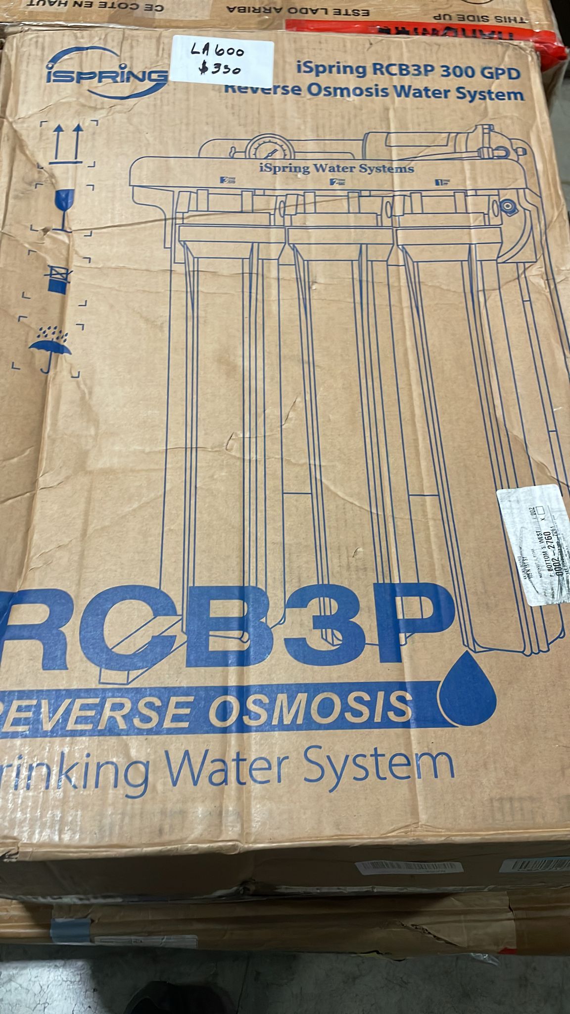 iSpring RCB3P Reverse Osmosis RO Water Filtration System, 300 GPD, Tankless - $330