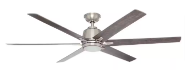 Kensgrove 64 in. Integrated LED Brushed Nickel Ceiling Fan - $155