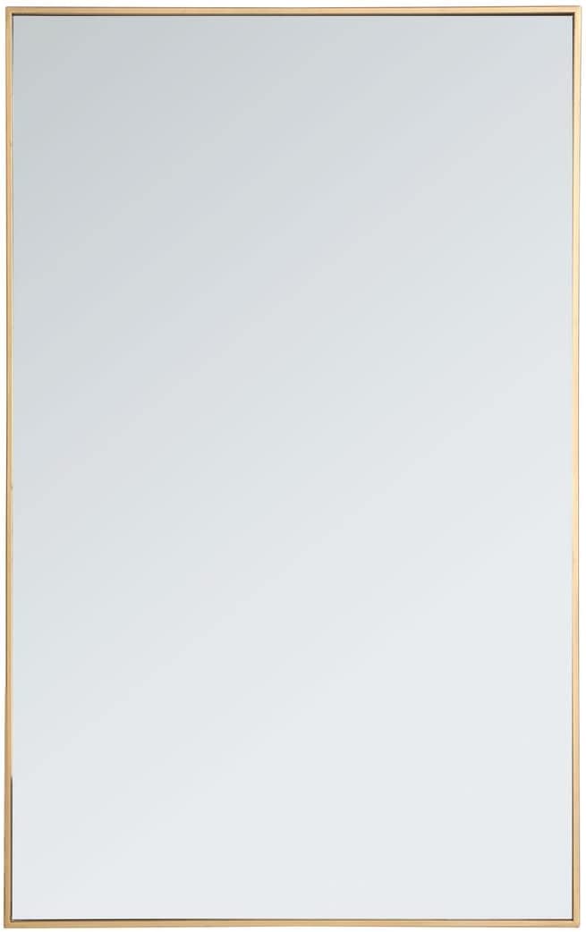 Elegant Decor Metal Frame Rectangle Mirror 30 inch in Brass - $130