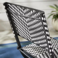 StyleWell Black and White 3-Piece Steel Wicker Outdoor Bistro Folding Set - $85